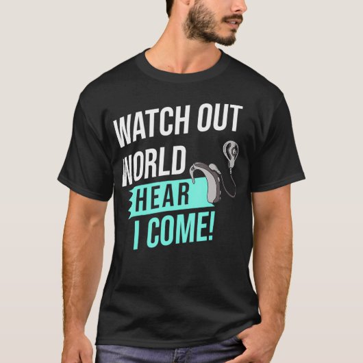 蝸牛インプラント贈与聴覚障害認識度 Tシャツ (正面)