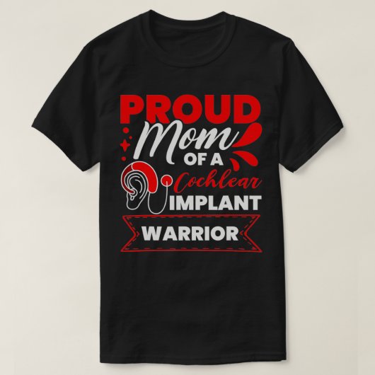 蝸牛移植サポート誇りを持ったママ難聴Aw Tシャツ (デザイン正面)