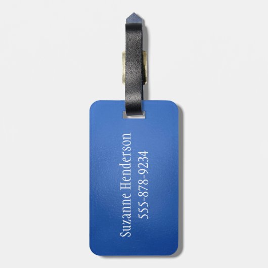 融合ガラスルックアートモノグラムブルー ラゲッジタグ (裏面縦)