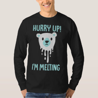 融氷気候変動認識度動物愛好家 Tシャツ
