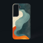融解ストリーム電話ケース SAMSUNG GALAXY S22ケース<br><div class="desc">流れるティール（緑がかった色）と炎のオレンジの流れは、魅惑的な、ほとんど液体のような抽象芸術組成物を作成する。</div>