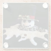 **融解雪だるま**コースター ガラスコースター (裏面)