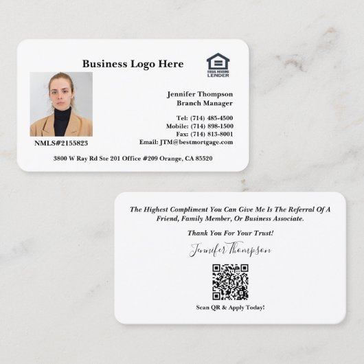 融資担当者名刺 名刺 (正面/裏面)