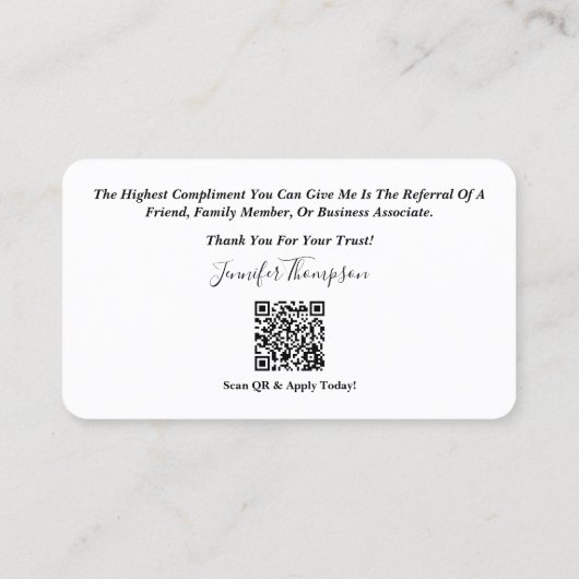 融資担当者名刺 名刺 (裏面)