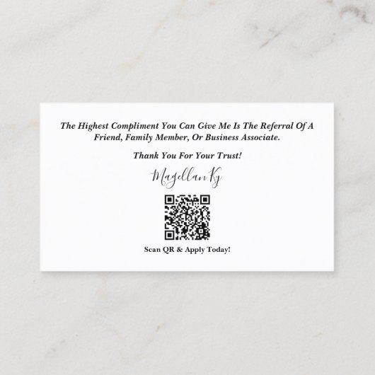 融資担当者名刺 名刺 (裏面)