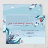 融雪誕生日招待状 招待状 (正面/裏面)