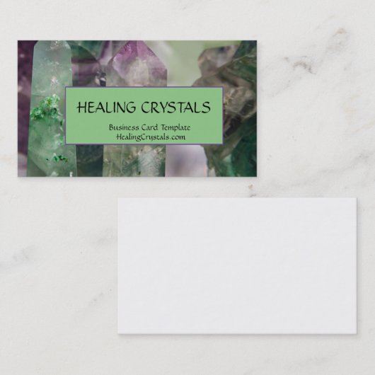 螢石のクリスタル療法の水晶 名刺 (正面/裏面)
