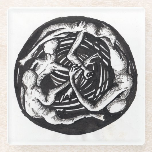 螺旋下降 ガラスコースター (正面)