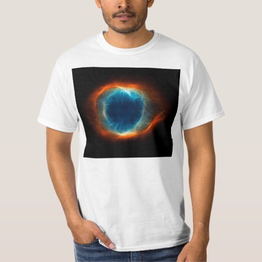 螺旋形の星雲の星の宇宙の雲 Tシャツ (正面)