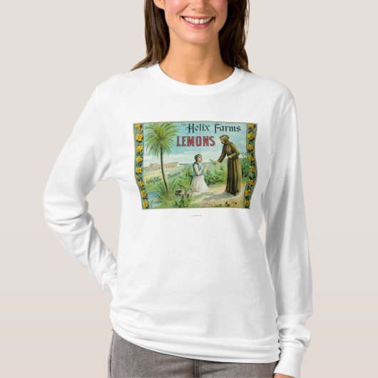 螺旋形はレモンLabelSanディエゴ、カリフォルニアを耕作します Tシャツ (正面)