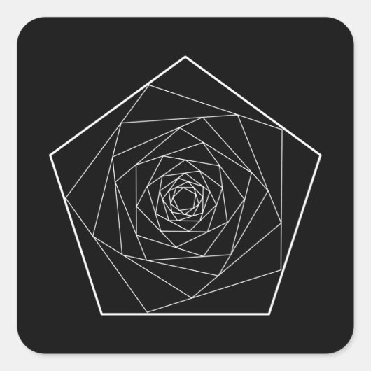 螺旋状五角形の神聖な形状 スクエアシール (正面)