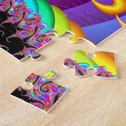 螺線形のねじれのフラクタルの芸術 ジグソーパズル (側面)