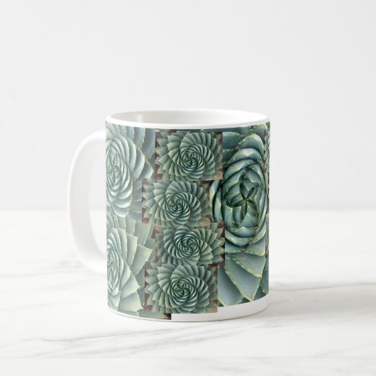 螺線形のアロエのSucculentのマグ コーヒーマグカップ (正面左)