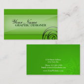 螺線形のグラフィックデザイナーとの緑 名刺 (正面/裏面)