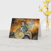 螺線形の妖精の王位の挨拶状 カード (黄色い花)