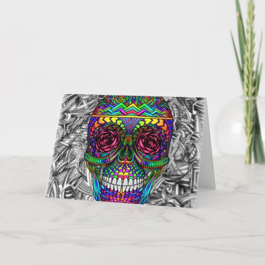 螺線形の禅キャンデーのスカルの抽象美術の死んだ頭部 カード (正面)