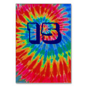 螺線形の絞り染めの結婚式表15 テーブルナンバー (正面)