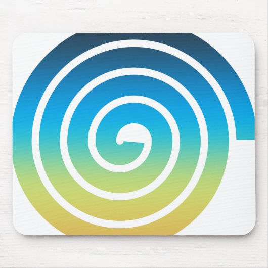 螺線形の青および緑 マウスパッド (正面)
