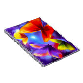 螺線形ノートのカラフルな蝶絵画の芸術 ノートブック (右側)