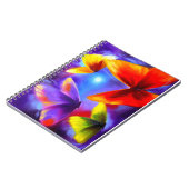 螺線形ノートのカラフルな蝶絵画の芸術 ノートブック (左側)