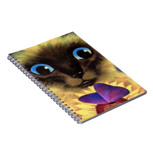 螺線形ノートのシャム猫の絵画の芸術 ノートブック (右側)