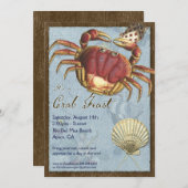 蟹の宴パーティー-ビーチアットザショア 招待状 (正面/裏面)