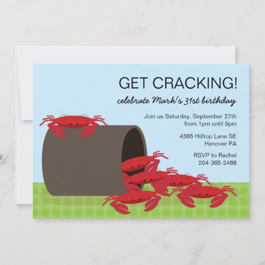 蟹の宴料理パーティの招待状 招待状 (正面)