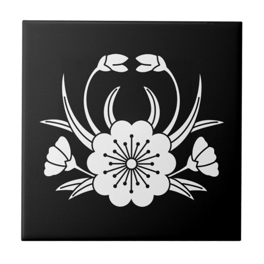 蟹の形をしたさくらんぼ タイル (正面)