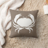 蟹の白のみ茶色の枕 クッション (ブランケット)