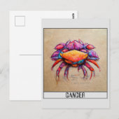 蟹の色鉛筆を使ったカラフルな落書きアートのポストカード ポストカード (正面/裏面)