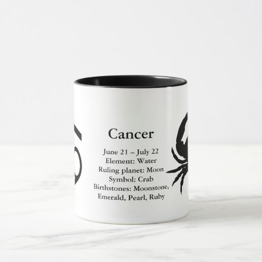 蟹座のカニの記号の(占星術の)十二宮図の占星術の印のコーヒー マグカップ (中央)