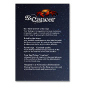 蟹座のセンターピースのテーブルカード テーブルナンバー (裏面)