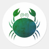 蟹座の占星術のシンボル ラウンドシール (正面)