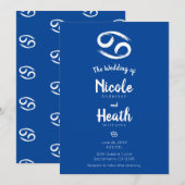 蟹座の占星術 夏 6月 7月 結婚 招待状 (正面/裏面)