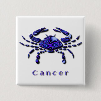 蟹座の印の正方形ボタン 缶バッジ