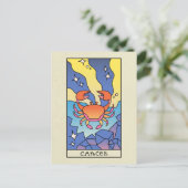 蟹座の抽象アート ヴィンテージ ポストカード (スタンド正面)
