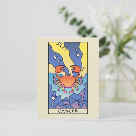 蟹座の抽象的なアート ヴィンテージ ポストカード (スタンド正面)