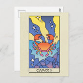 蟹座の抽象的なアート ヴィンテージ ポストカード (正面/裏面)