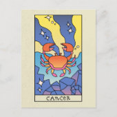 蟹座の抽象的なアート ヴィンテージ ポストカード (正面)