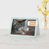 蟹座の最低、悲しい猫 カード (黄色い花)