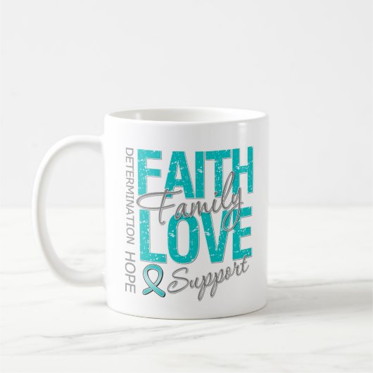 蟹座の活気づけるなスローガンのコラージュの卵巣癌 コーヒーマグカップ (左)