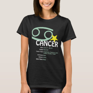 蟹座の特性の女性暗闇のTシャツ Tシャツ