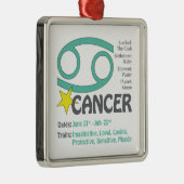 蟹座の特性の正方形のオーナメント メタルオーナメント (右)