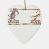 蟹座の蠍座の友情の(占星術の)十二宮図の占星術 セラミックオーナメント (右)