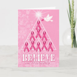蟹座の認識度のピンクのリボンのクリスマスツリー シーズンカード