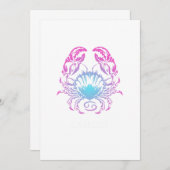 蟹座の誕生日プレゼント クラブデザイン 招待状 (正面/裏面)