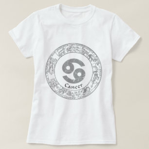 蟹座の(占星術の)十二宮図の印のヴィンテージ Tシャツ