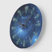 蟹座の(占星術の)十二宮図の印 ラージ壁時計 (傾斜)