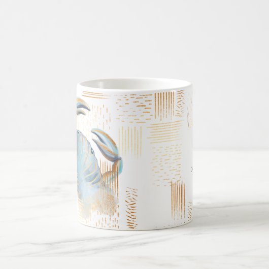 蟹座の(占星術の)十二宮図の水彩画の誕生日のマグ コーヒーマグカップ (中央)