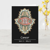 蟹座のKhamsaのメッセージカード カード (黄色い花)